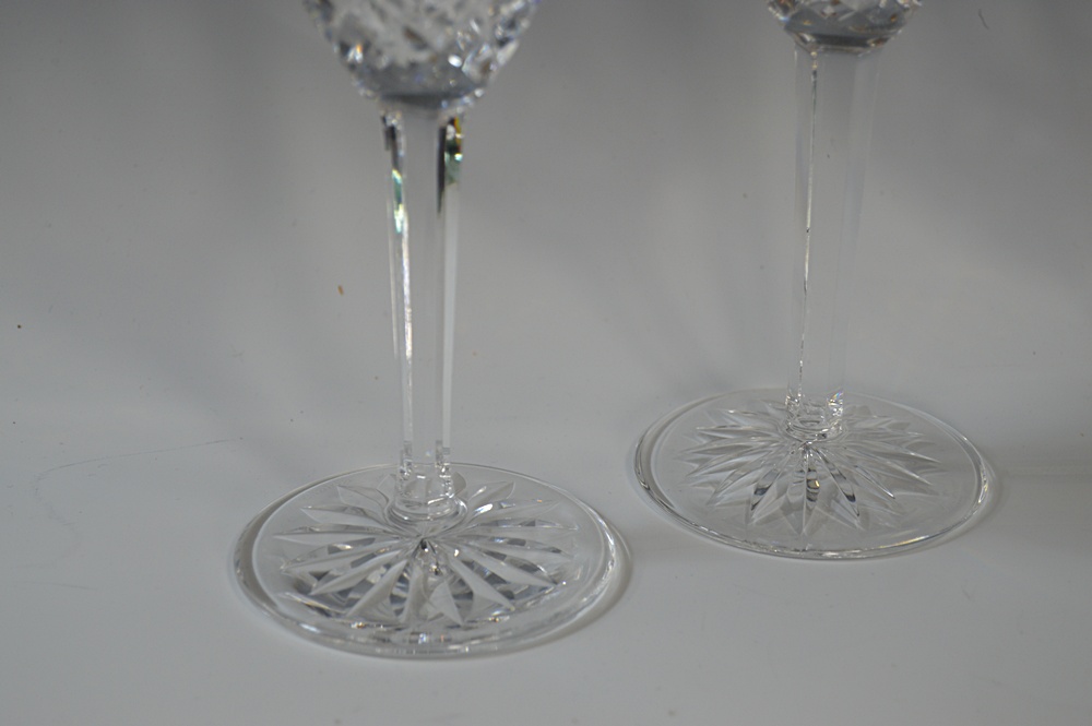 Set of Four Waterford "Lismore" Crystal Wine Goblets