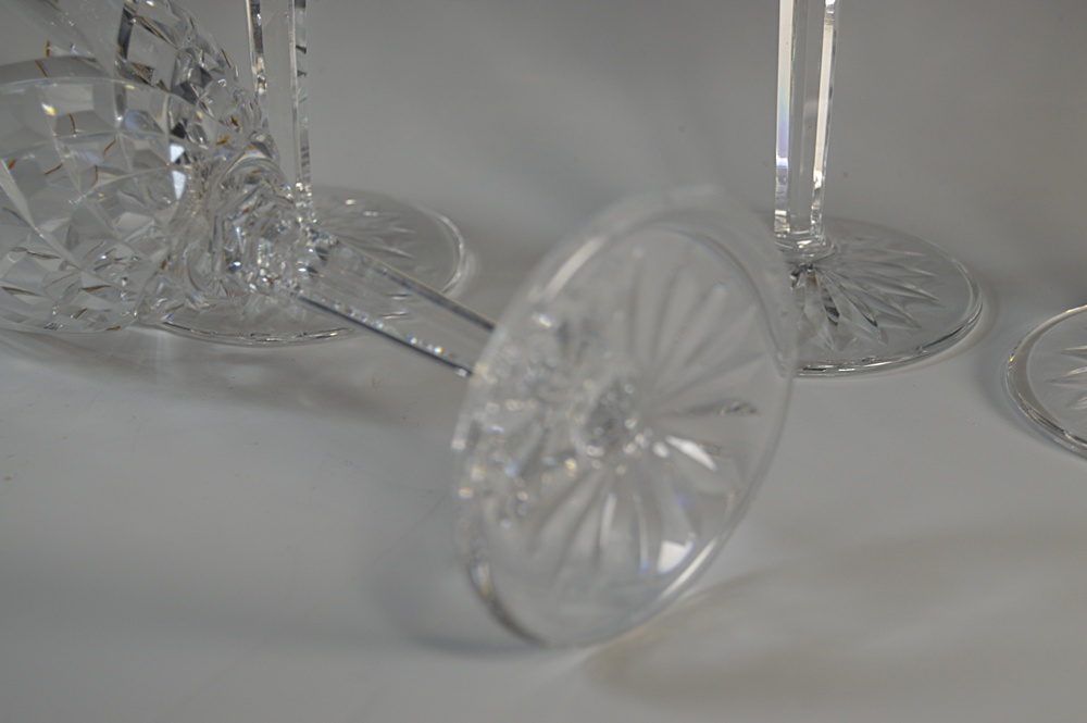 Set of Four Waterford "Lismore" Crystal Wine Goblets