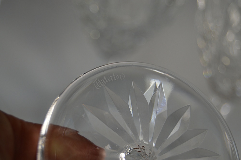 Set of Four Waterford "Lismore" Crystal Wine Goblets