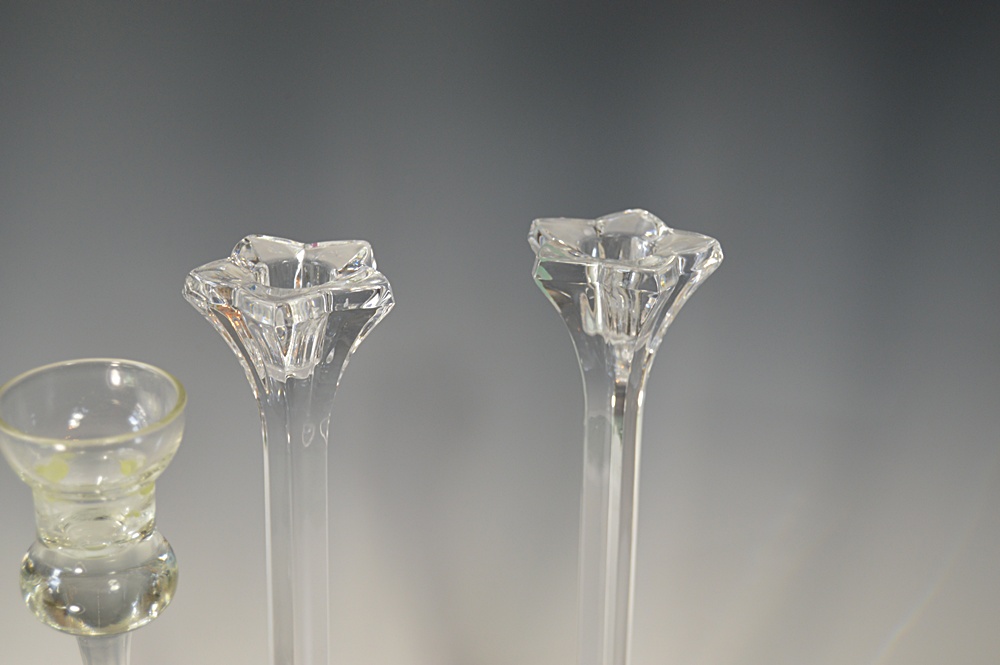 Group of Crystal Candleholders