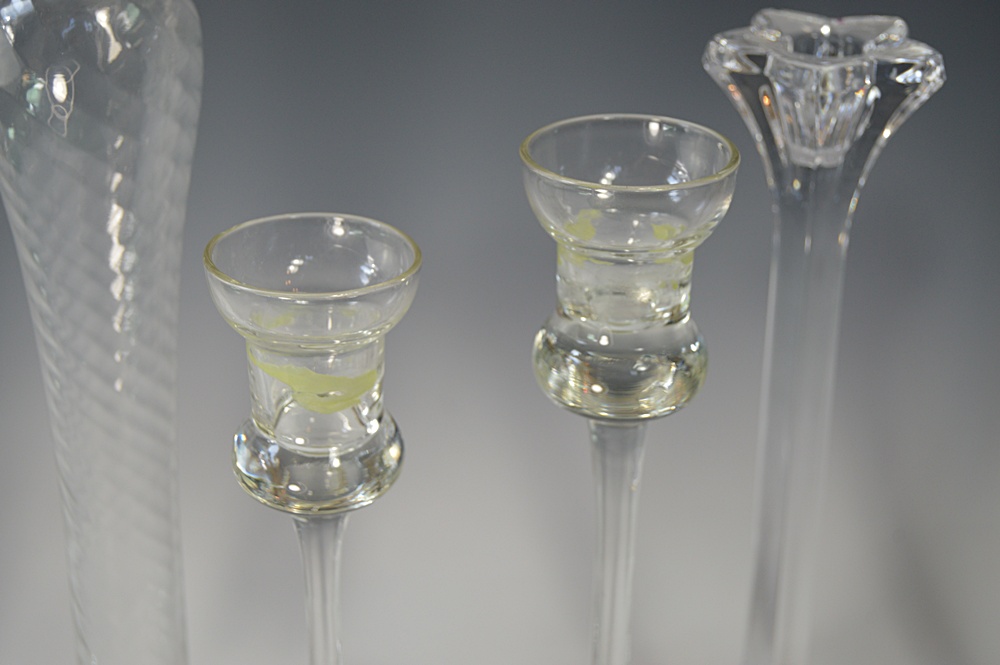 Group of Crystal Candleholders