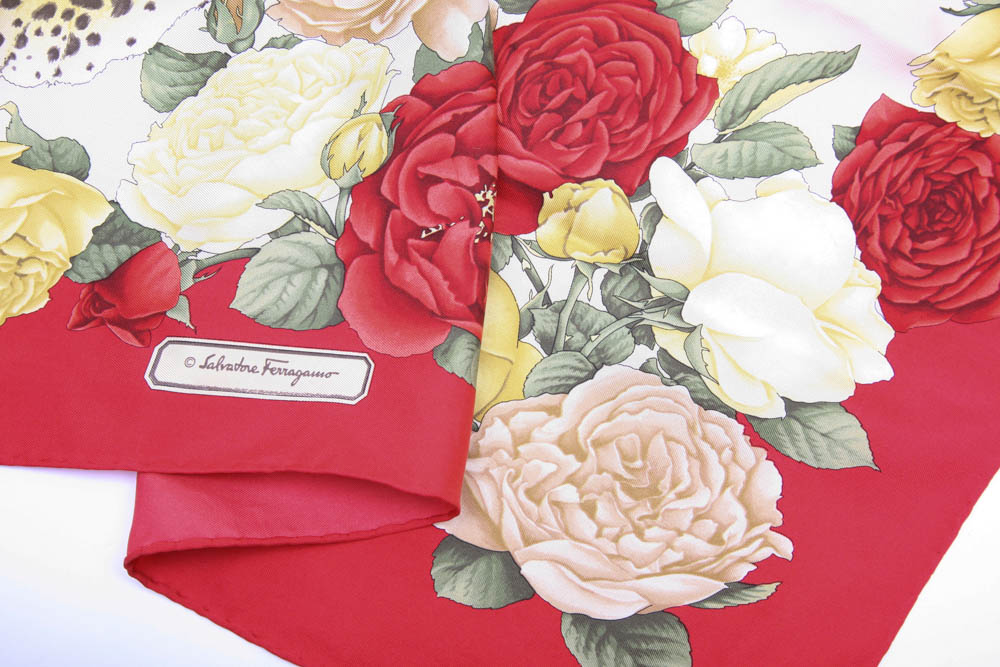 Pair of Vintage Ferragamo Silk Scarves