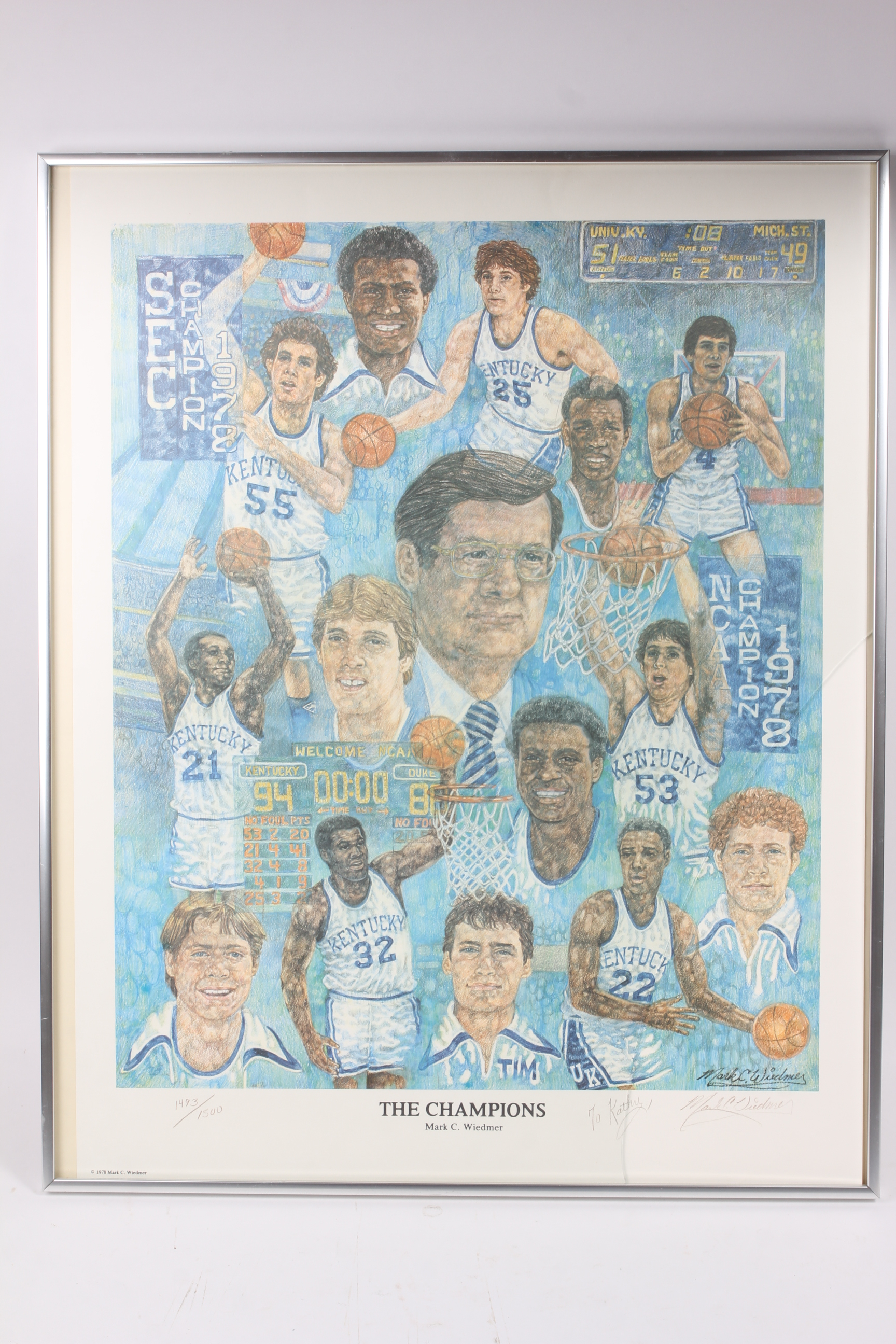 University of Kentucky and Pair of Wildcat Limited Edition Lithographs