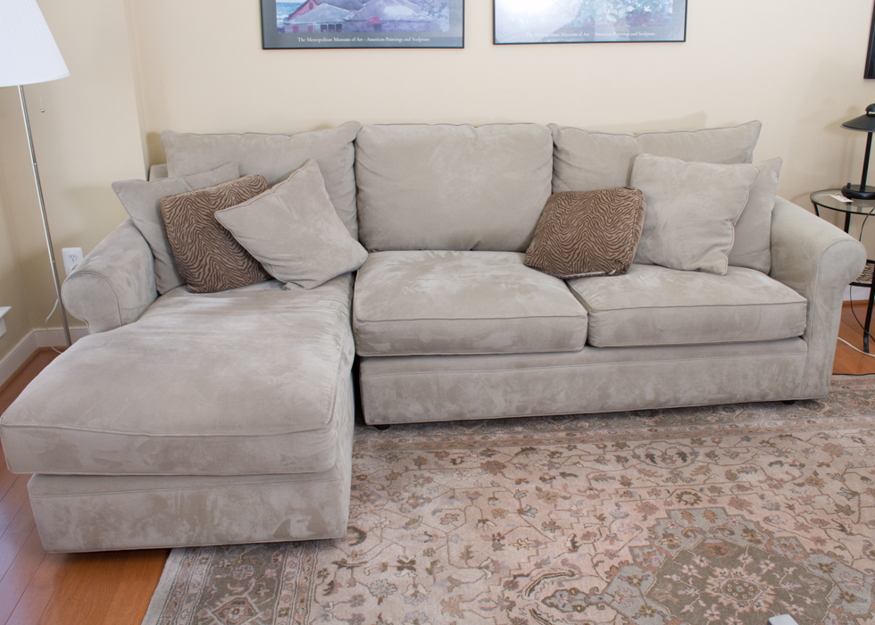 Doss Sage Green Fabric Sectional with Chaise
