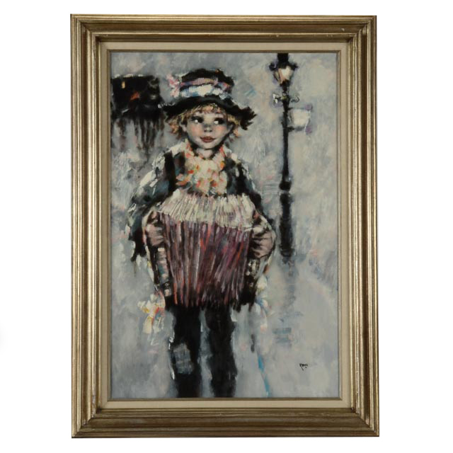 Koros Signed Original Oil Painting "Petite Enfant"