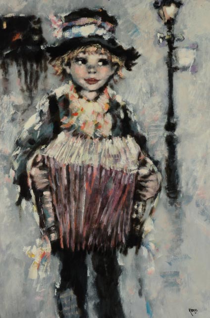 Koros Signed Original Oil Painting "Petite Enfant"
