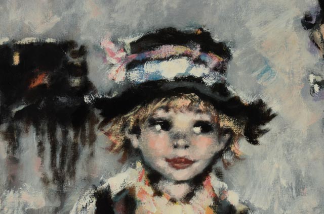 Koros Signed Original Oil Painting "Petite Enfant"