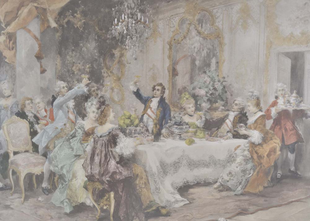 Framed Giclee of The Favorite Party of Louis XV. at Choisy