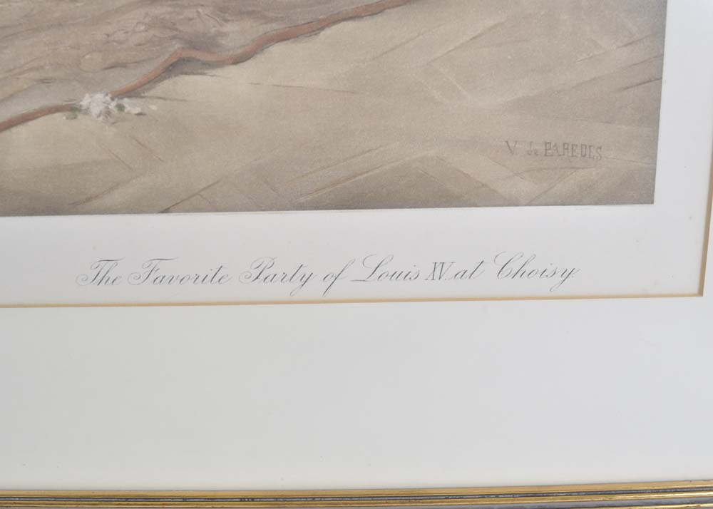 Framed Giclee of The Favorite Party of Louis XV. at Choisy