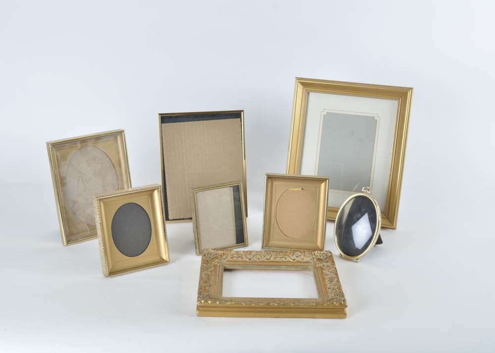 Collection of Gold Tone Picture Frames