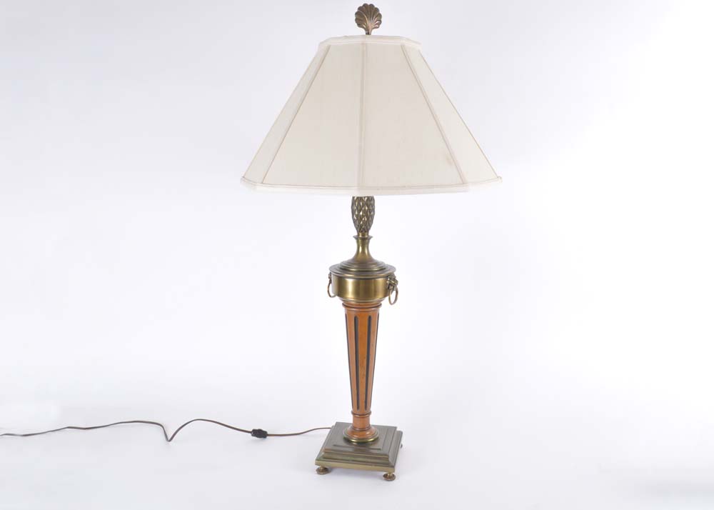 Vintage Lamp with Lion Head Details