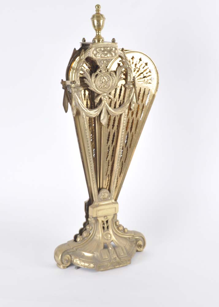 Ornate Brass Fireplace Fan