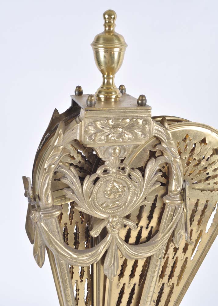 Ornate Brass Fireplace Fan