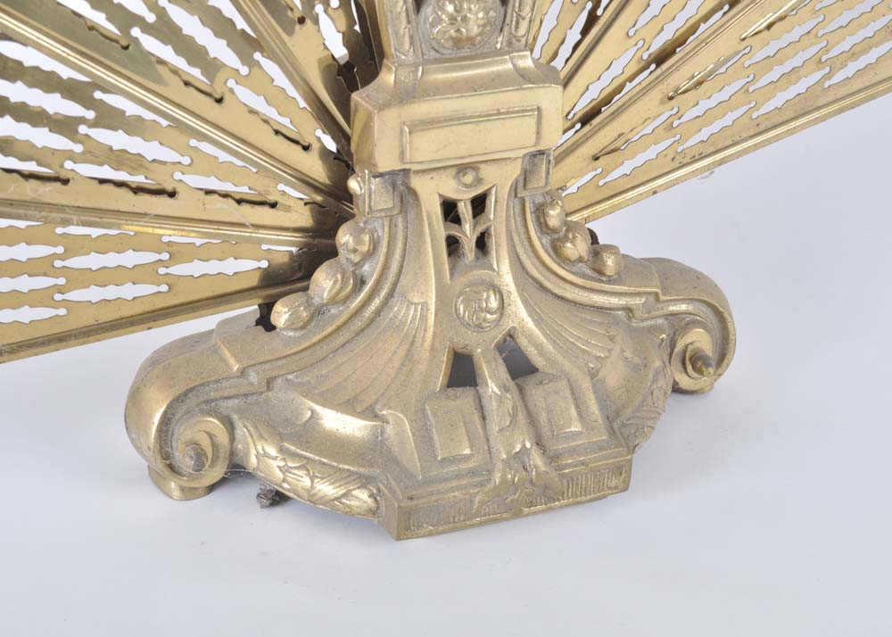 Ornate Brass Fireplace Fan