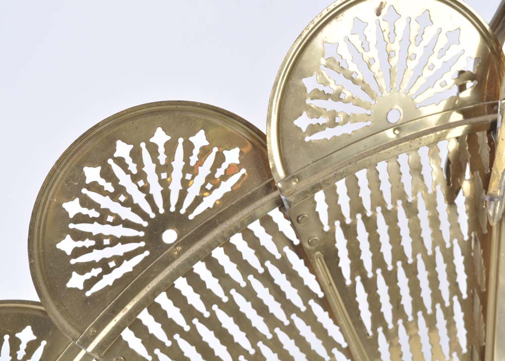 Ornate Brass Fireplace Fan
