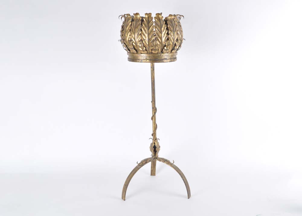 Gilt Colored Metal Plant Stand