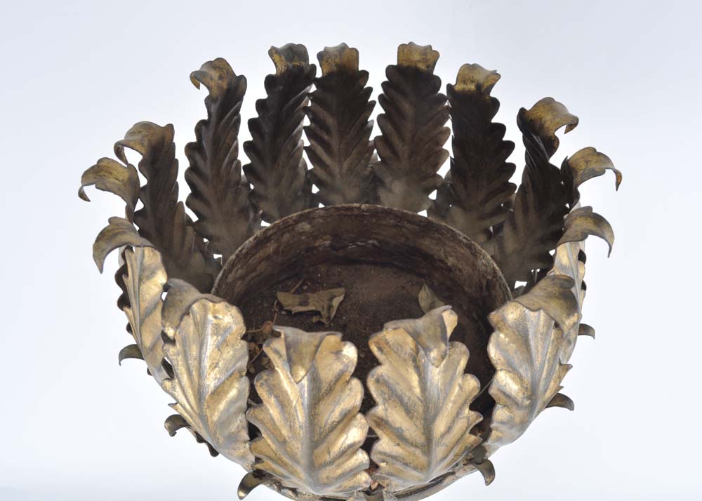 Gilt Colored Metal Plant Stand