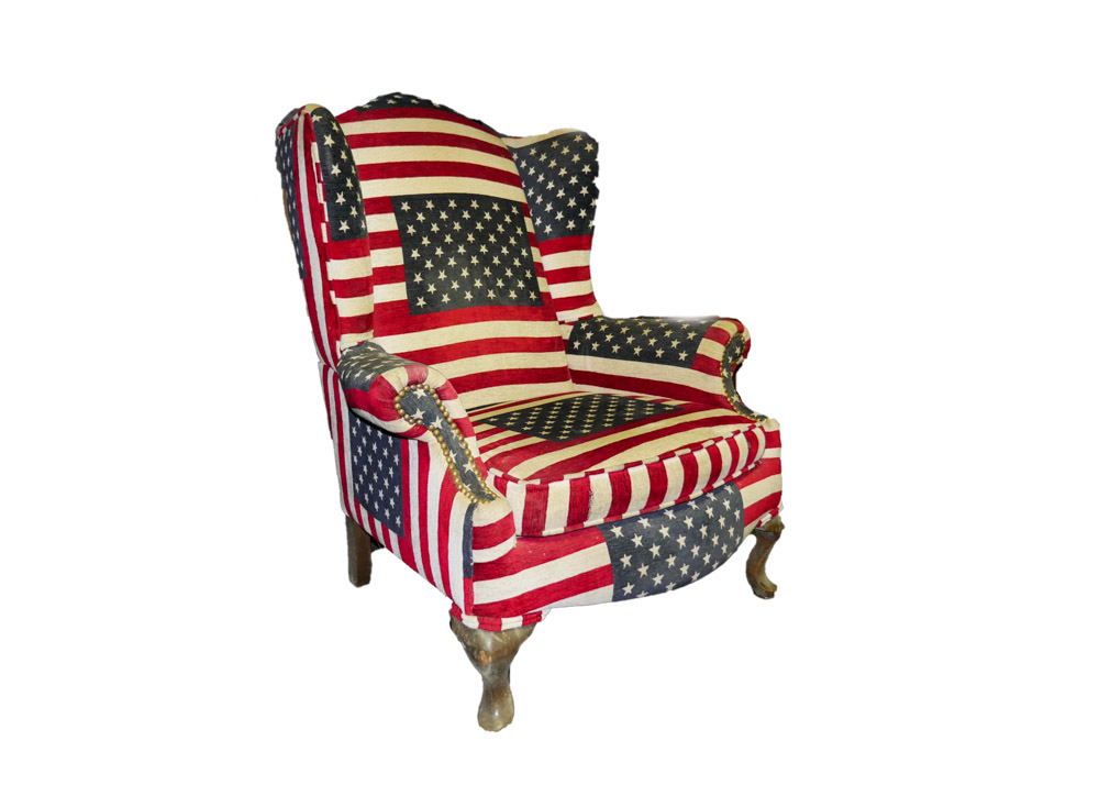 American Flag Wingback Armchair