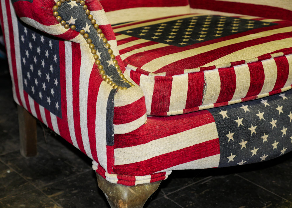 American Flag Wingback Armchair