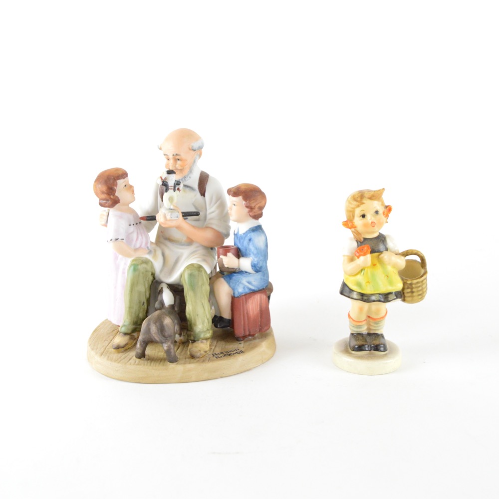 Vintage Hummel and Rockwell Figurines