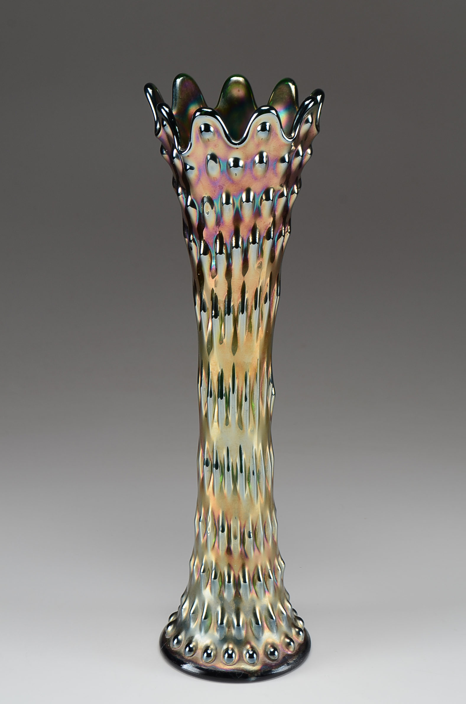 Fenton Rustic  Carnival Glass Vase