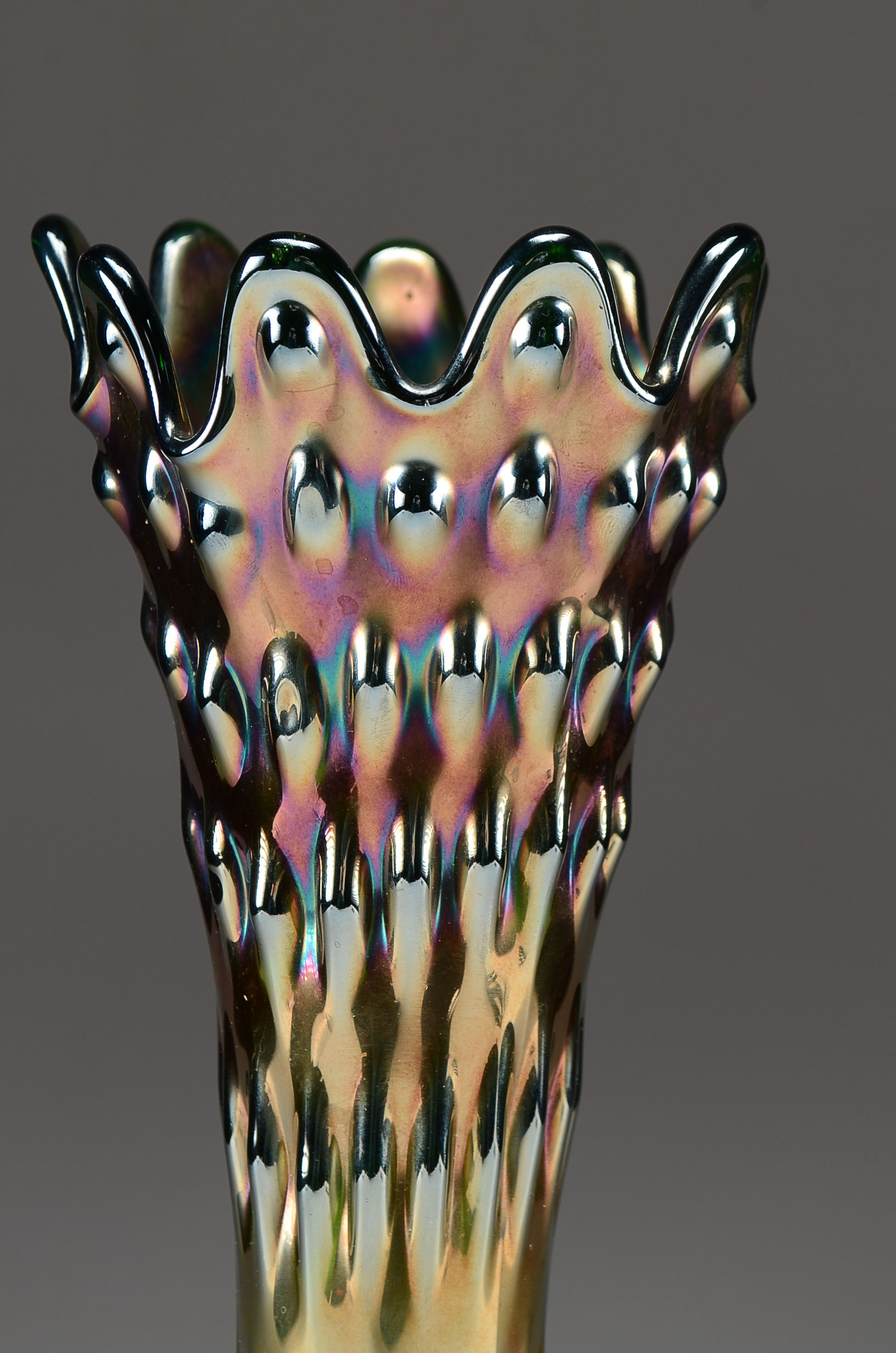 Fenton Rustic  Carnival Glass Vase