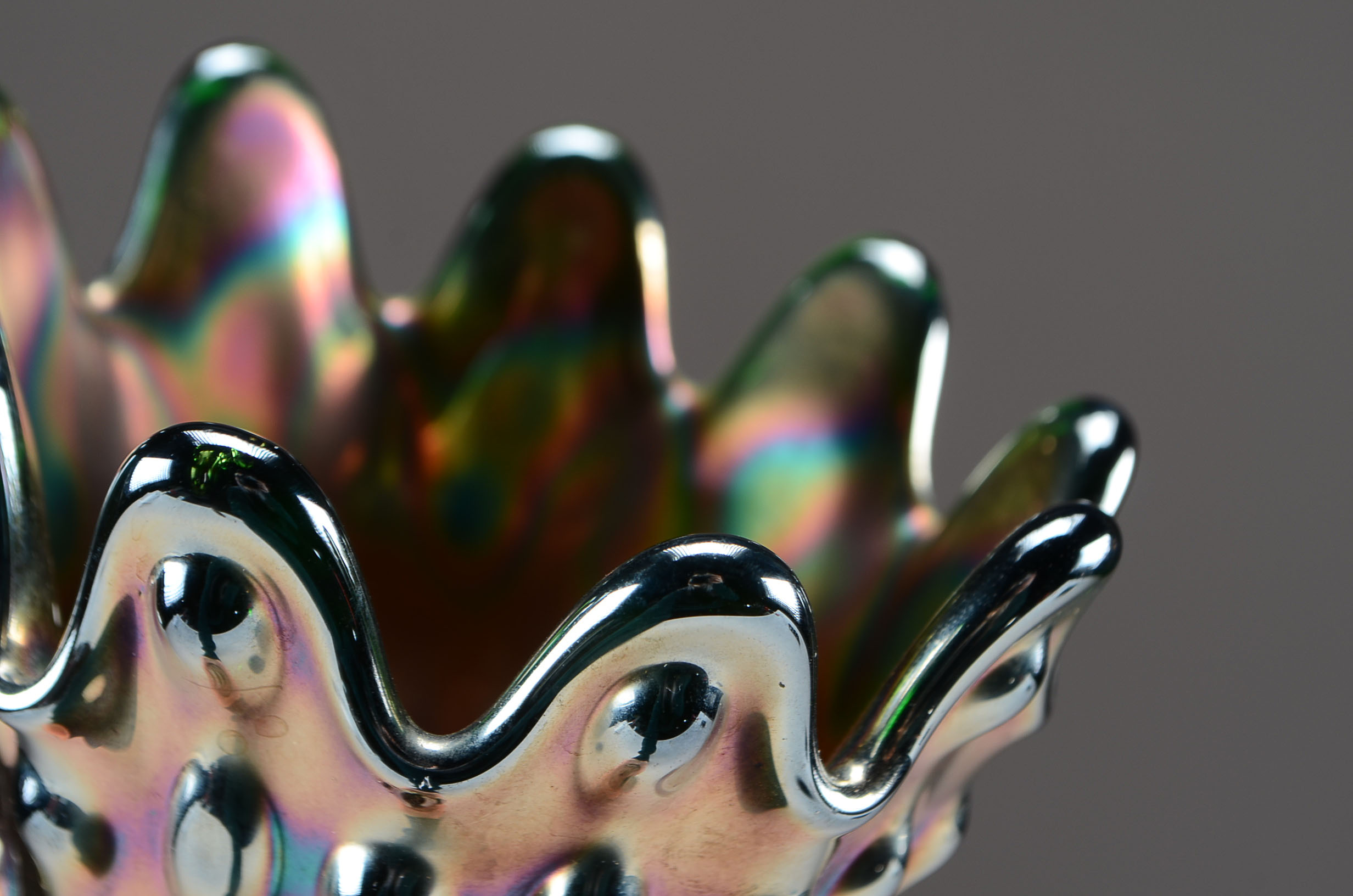 Fenton Rustic  Carnival Glass Vase