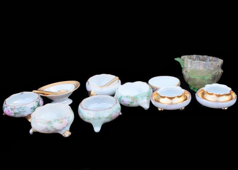 Collection of Antique and Vintage Porcelain Salt Cellars