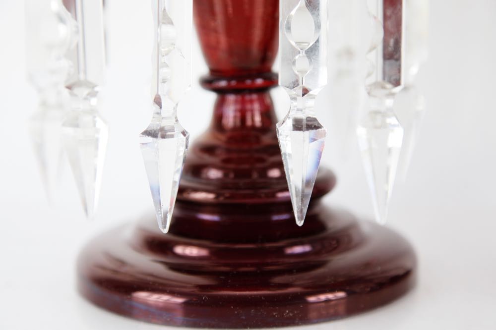 Red Bohemian Glass Victorian Lustres