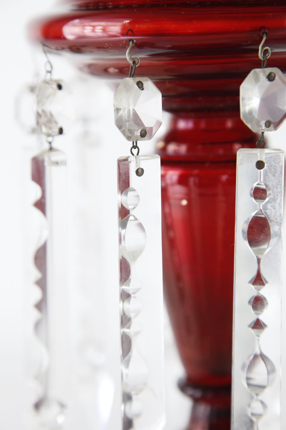 Red Bohemian Glass Victorian Lustres