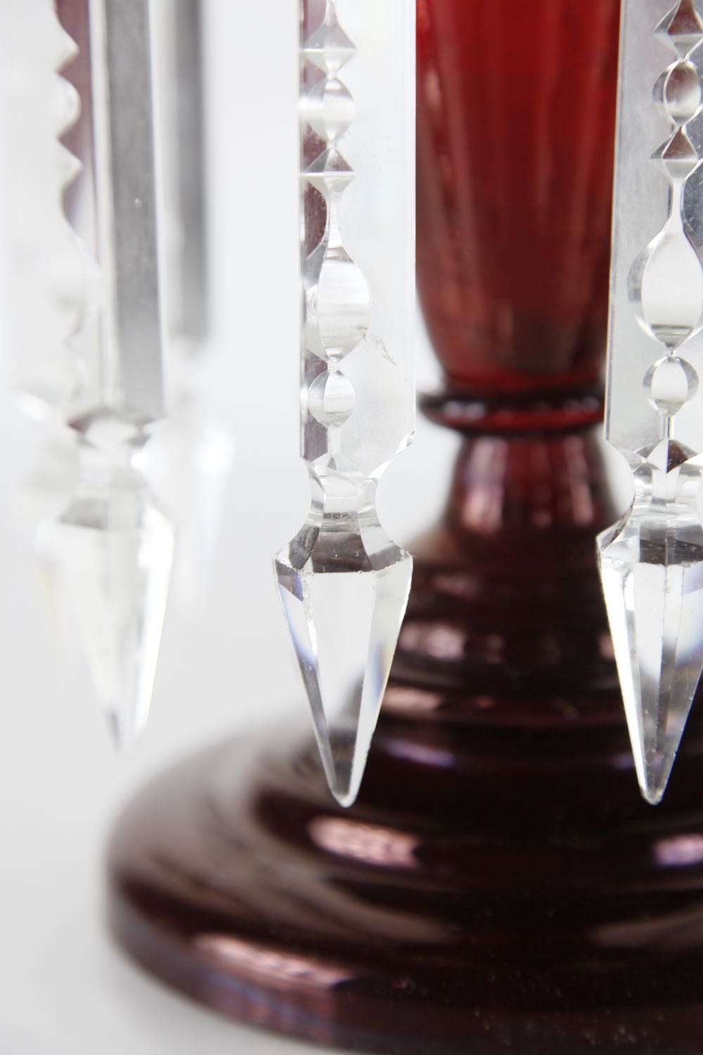 Red Bohemian Glass Victorian Lustres