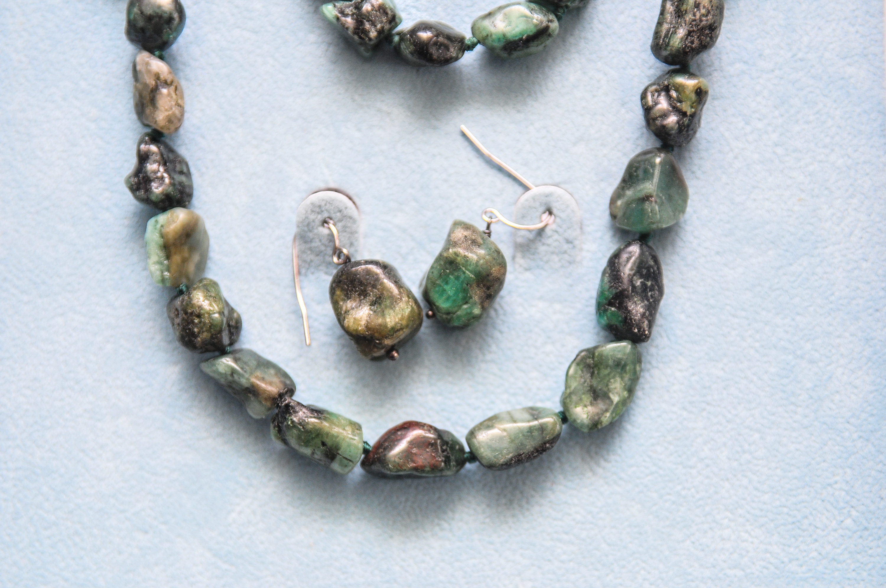 Stauer Raw Emerald Jewelry Set