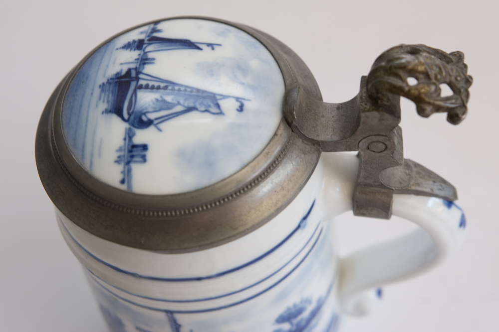 Assortment of Blue and White Kitchen Items