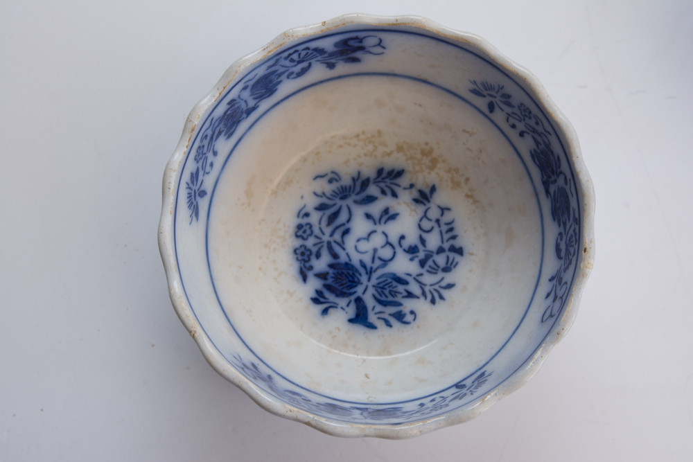 Assortment of Blue and White Kitchen Items