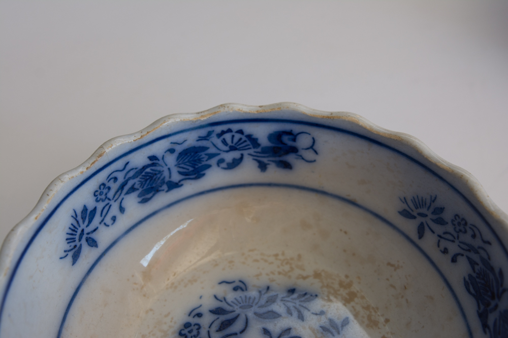 Assortment of Blue and White Kitchen Items