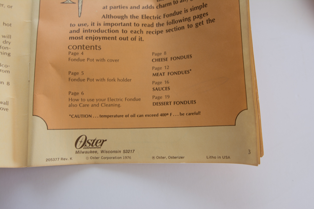 Vintage Oster Electric Fondue Set in Original Box