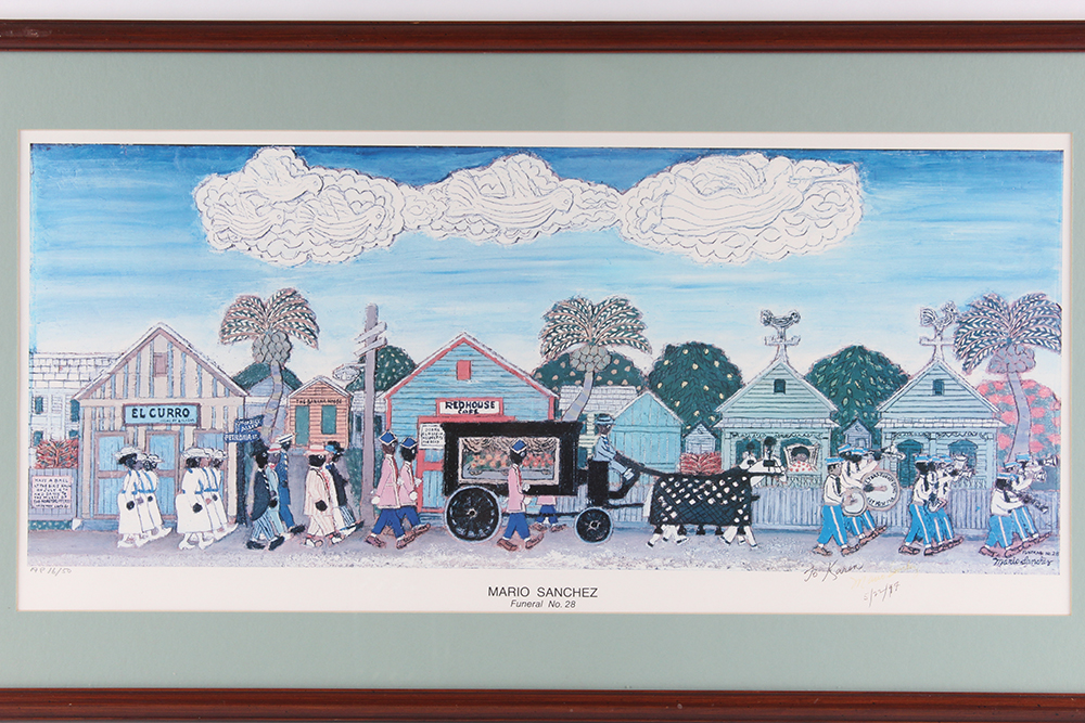 "Funeral No. 28" Offset Lithograph by Mario Sanchez