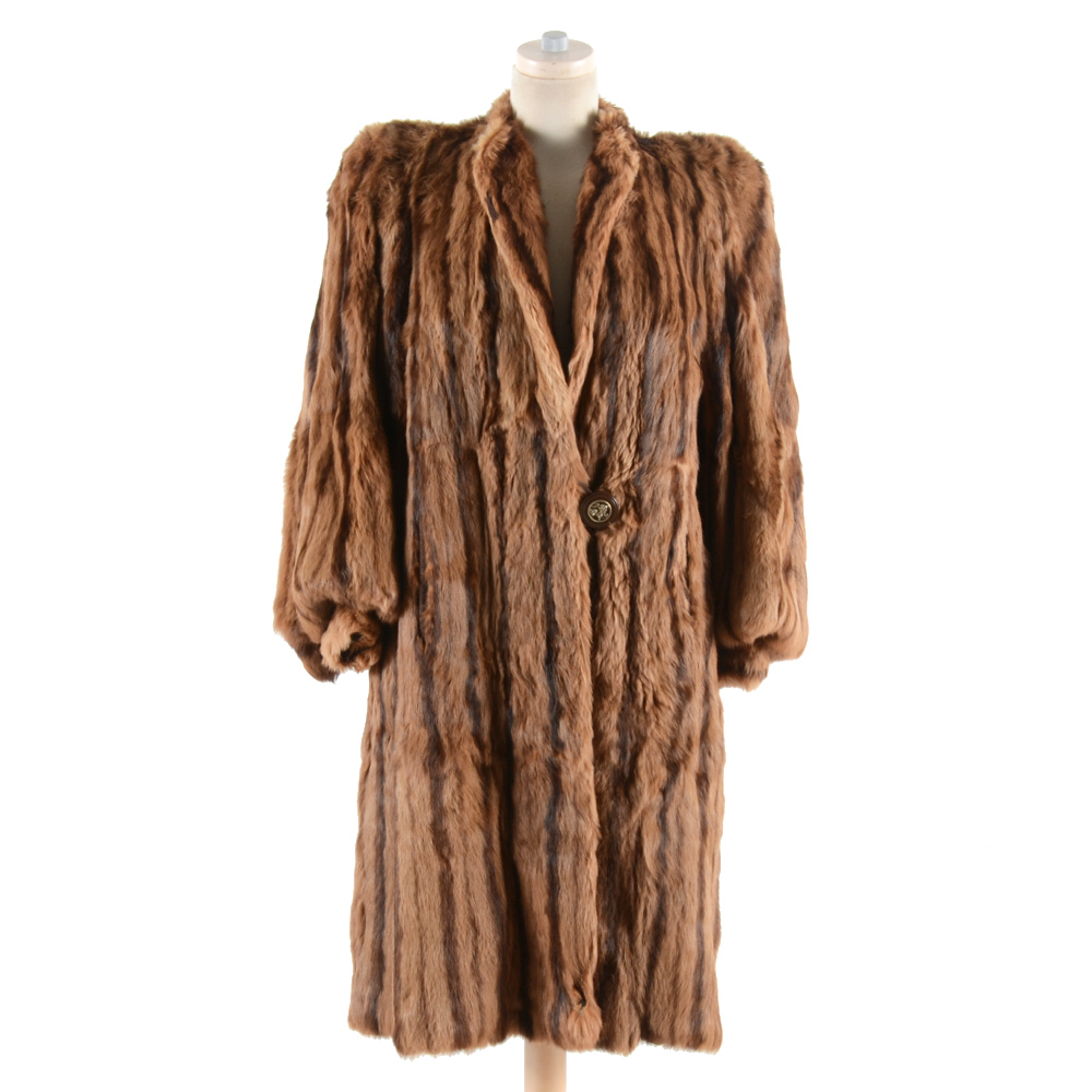 Early 1950s Dyed Squirrel Fur Coat