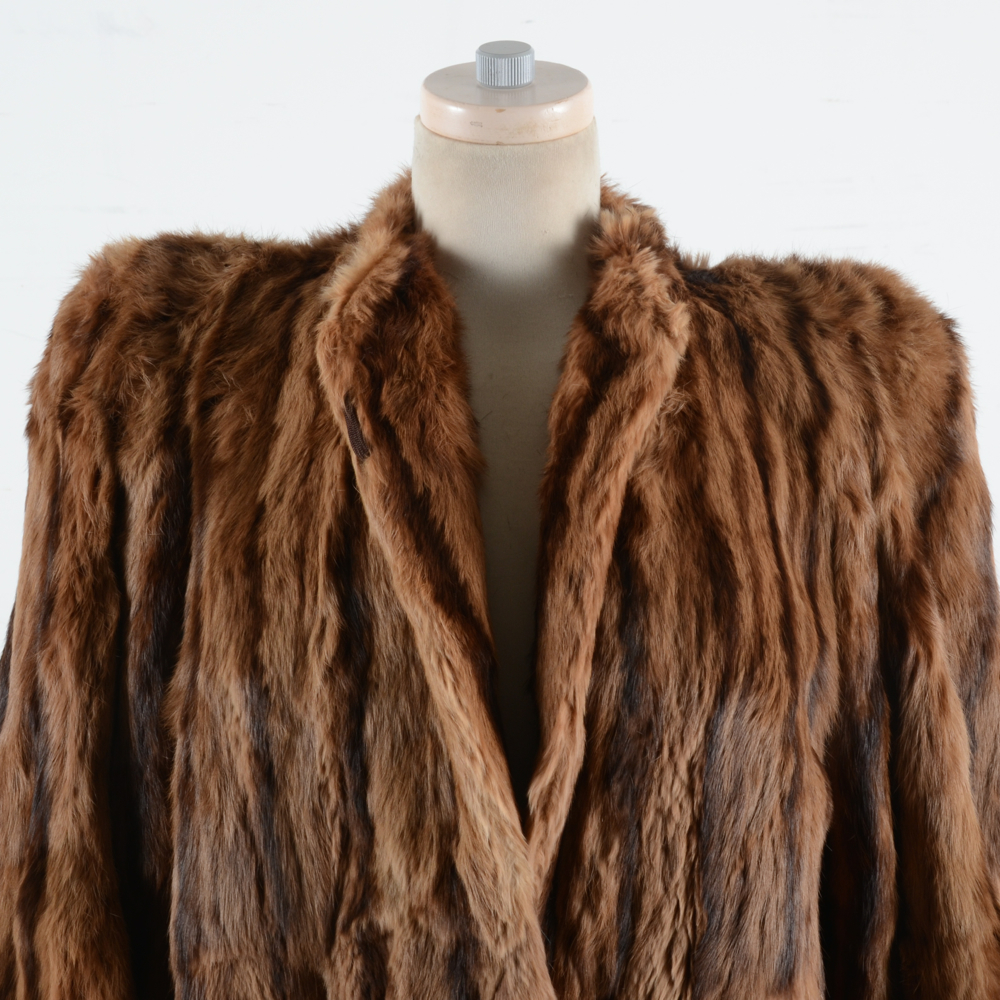 Early 1950s Dyed Squirrel Fur Coat