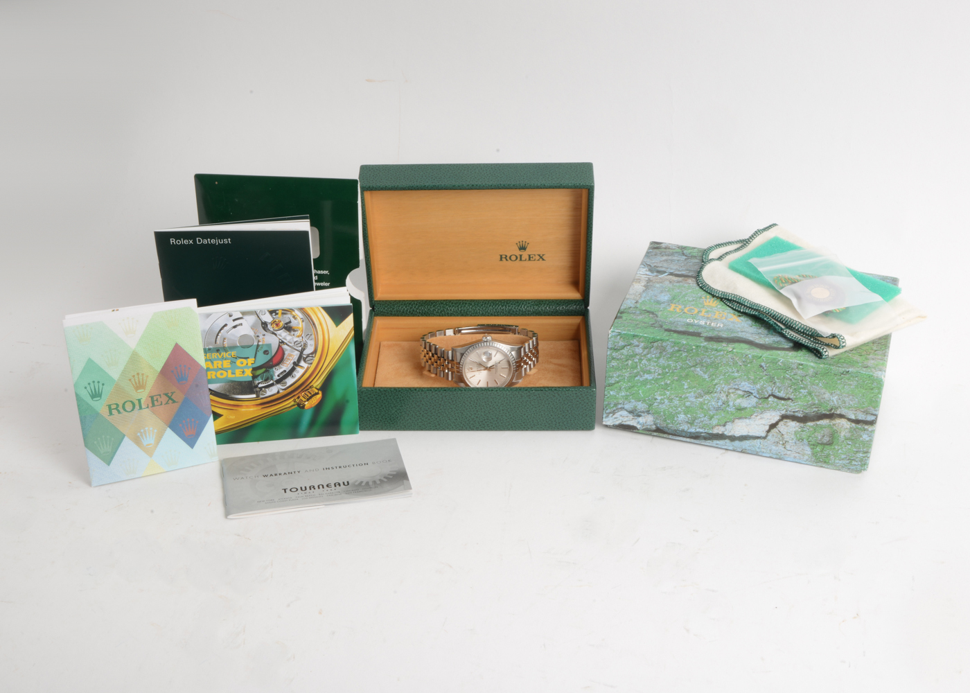 Rolex Datejust Steel 16220 36mm Silver Tapestry Automatic Watch