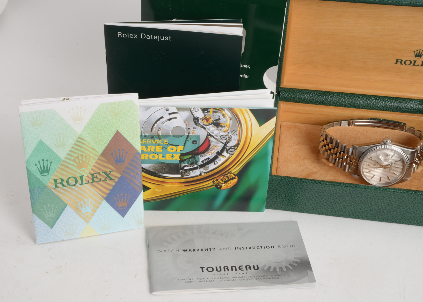 Rolex Datejust Steel 16220 36mm Silver Tapestry Automatic Watch