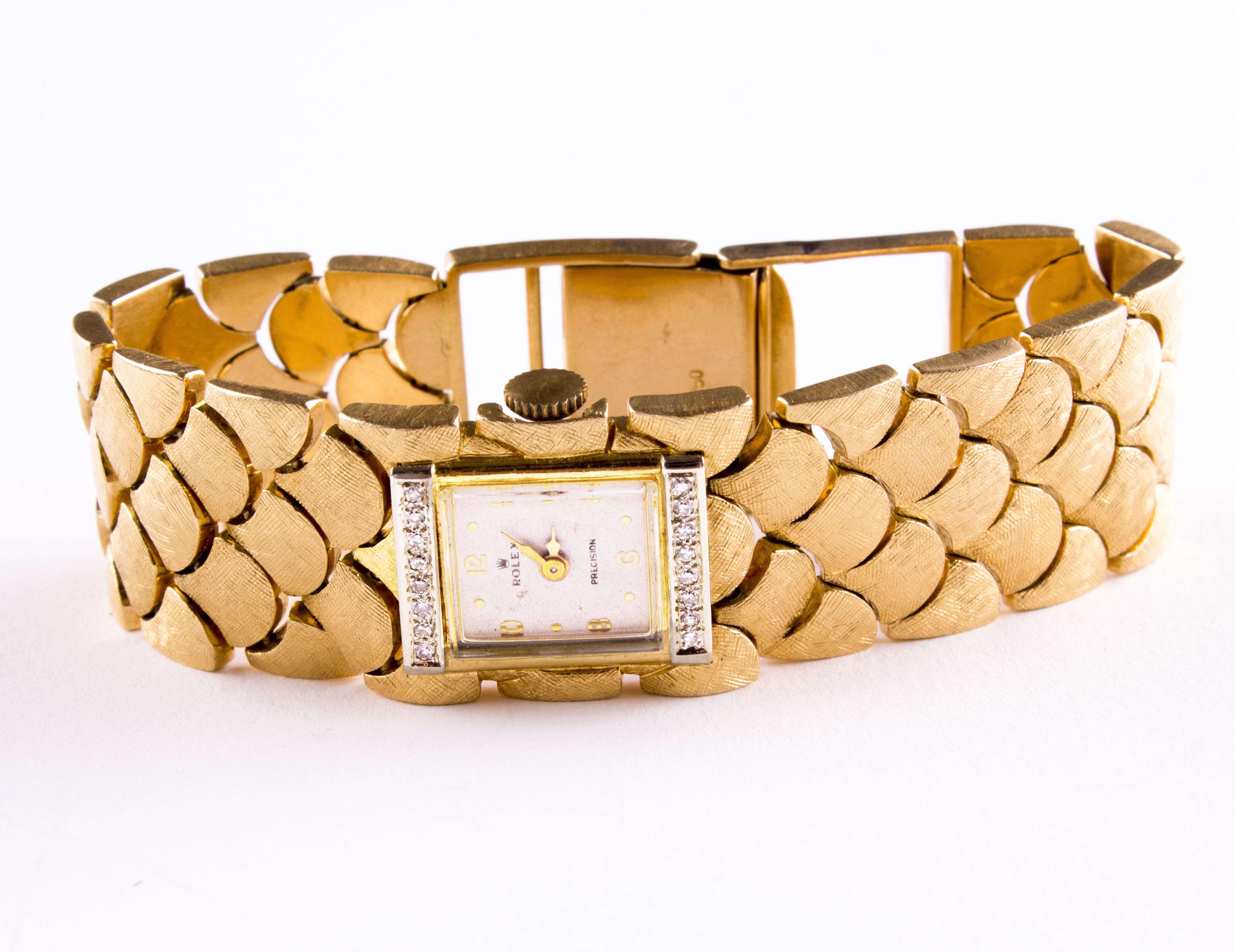 Vintage 18K Gold Diamond Ladies Rolex Watch