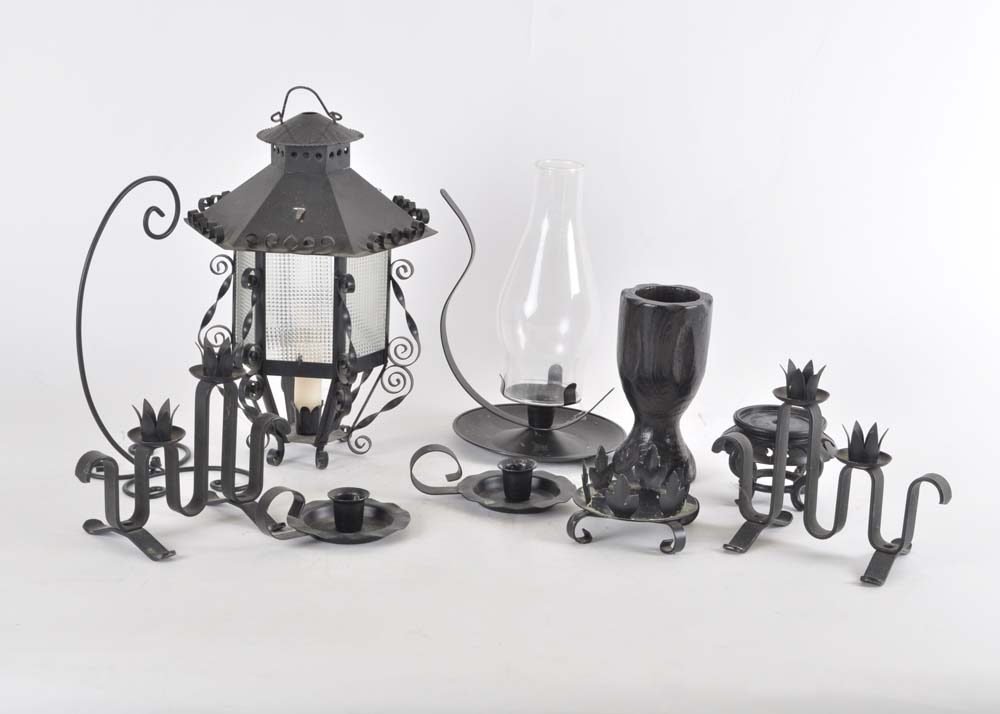 Grouping of Black Decorative Items