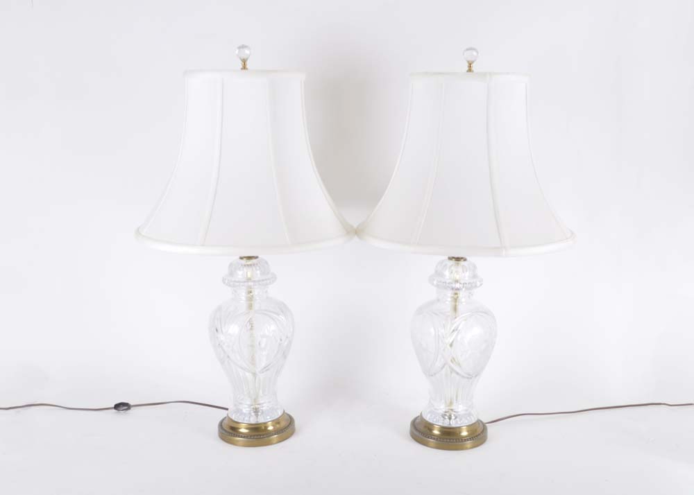 Matching Pair of Crystal Lamps