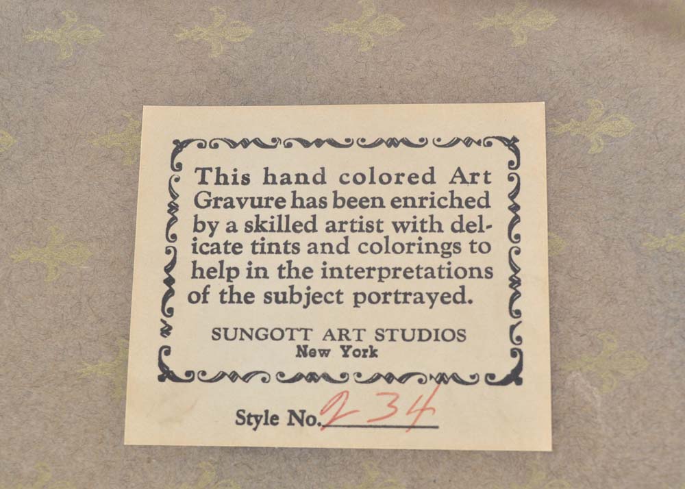 Sungott Art Studios Hand Colored Art Gravure