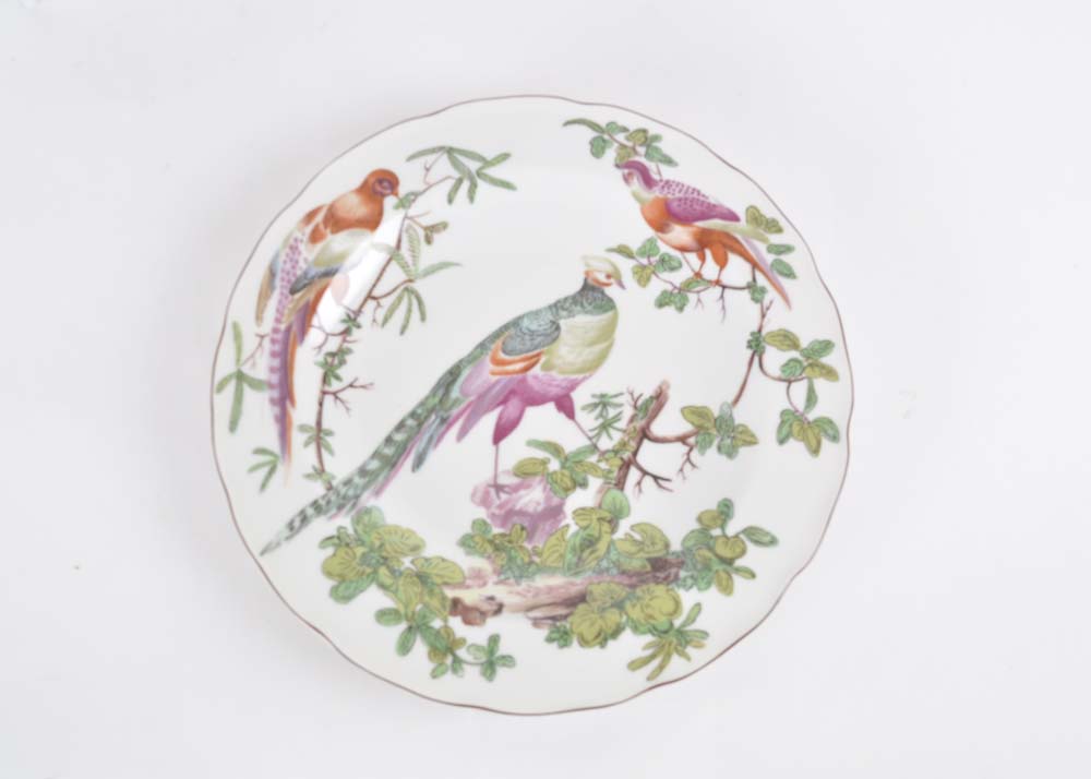 Set of Three Colonial Williamsburg Chelsea Bird Mottahedeh Vista Alegre Plates