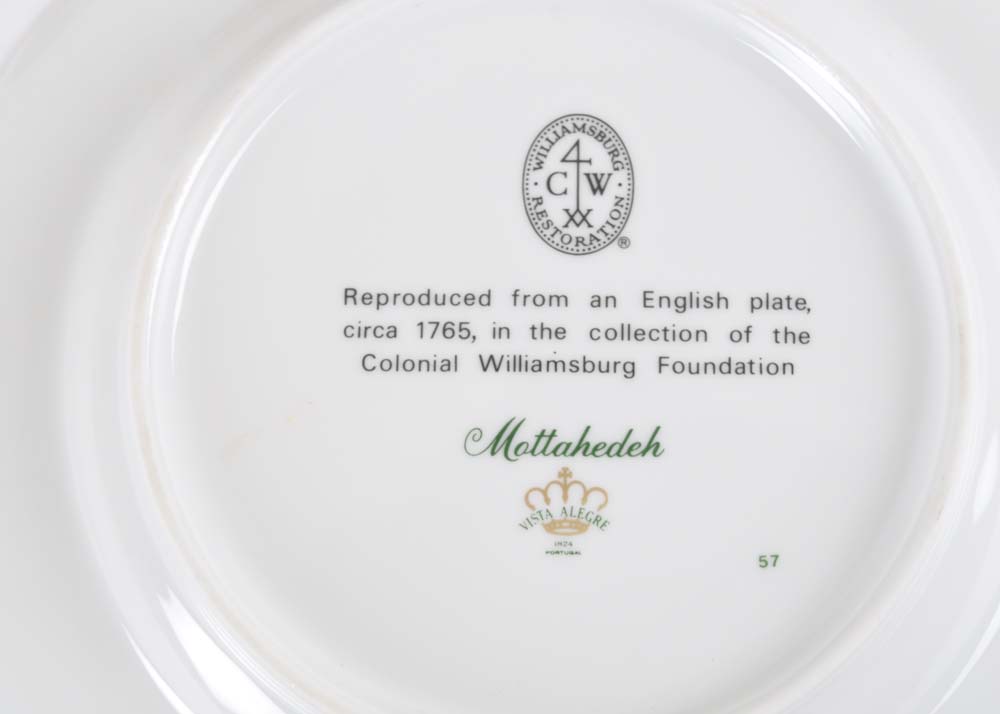 Set of Three Colonial Williamsburg Chelsea Bird Mottahedeh Vista Alegre Plates