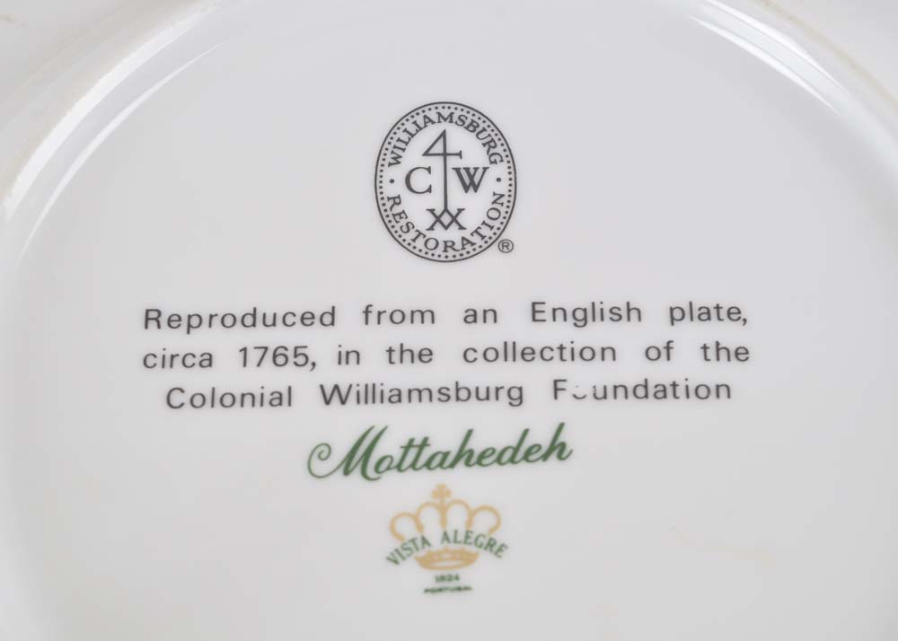 Set of Three Colonial Williamsburg Chelsea Bird Mottahedeh Vista Alegre Plates