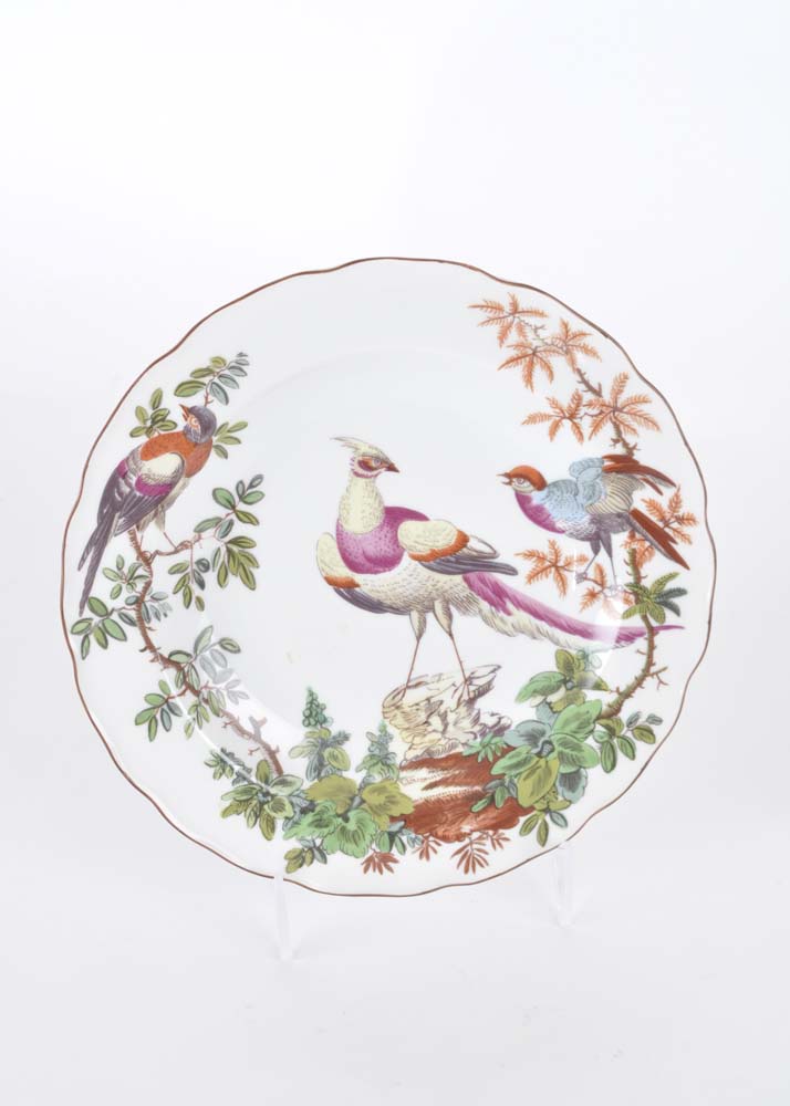 Set of Three Colonial Williamsburg Chelsea Bird Mottahedeh Vista Alegre Plates