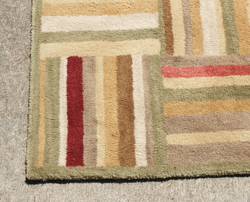 Wool Pottery Barn Color Block Area Rug